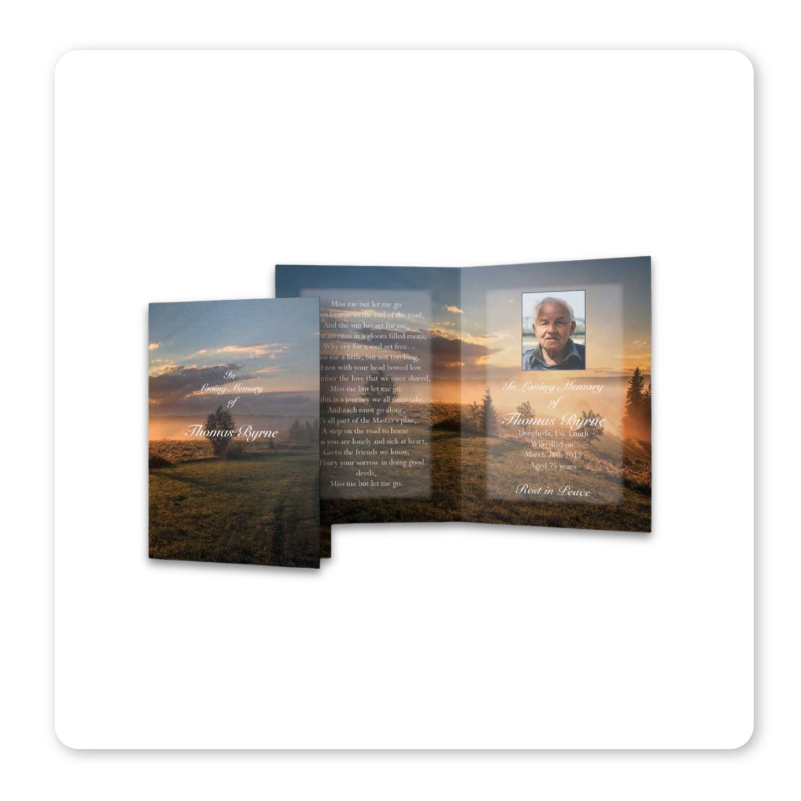 Folded Memorial Cards