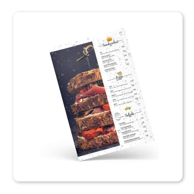 Plastic Nevertear Waterproof Menus